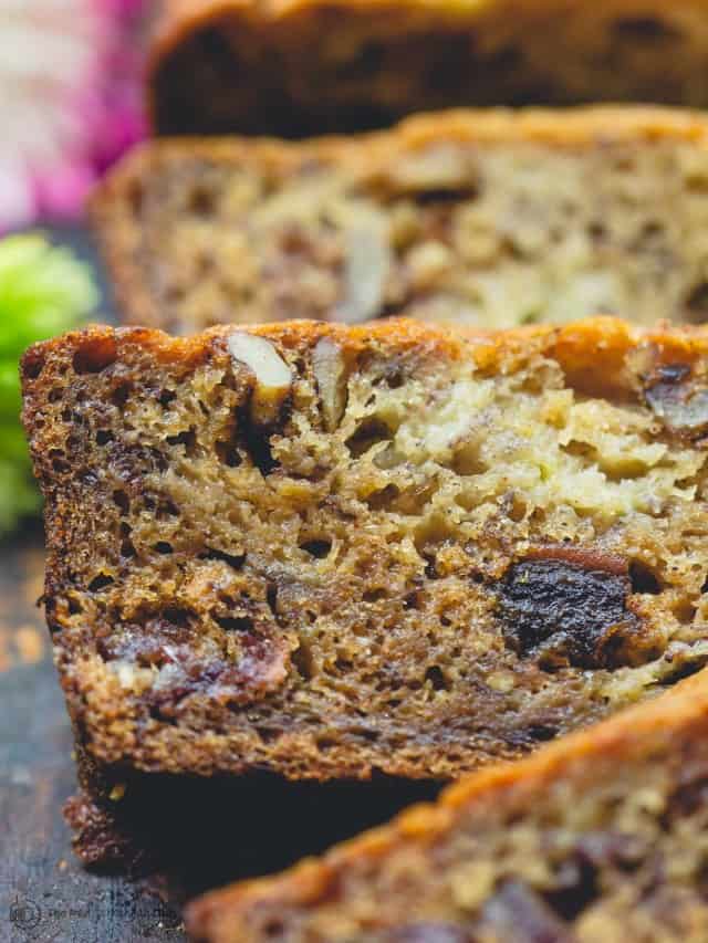 banana walnut bread web story poster image.