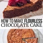 pin image 3 for Flourless Chocolate Cake.