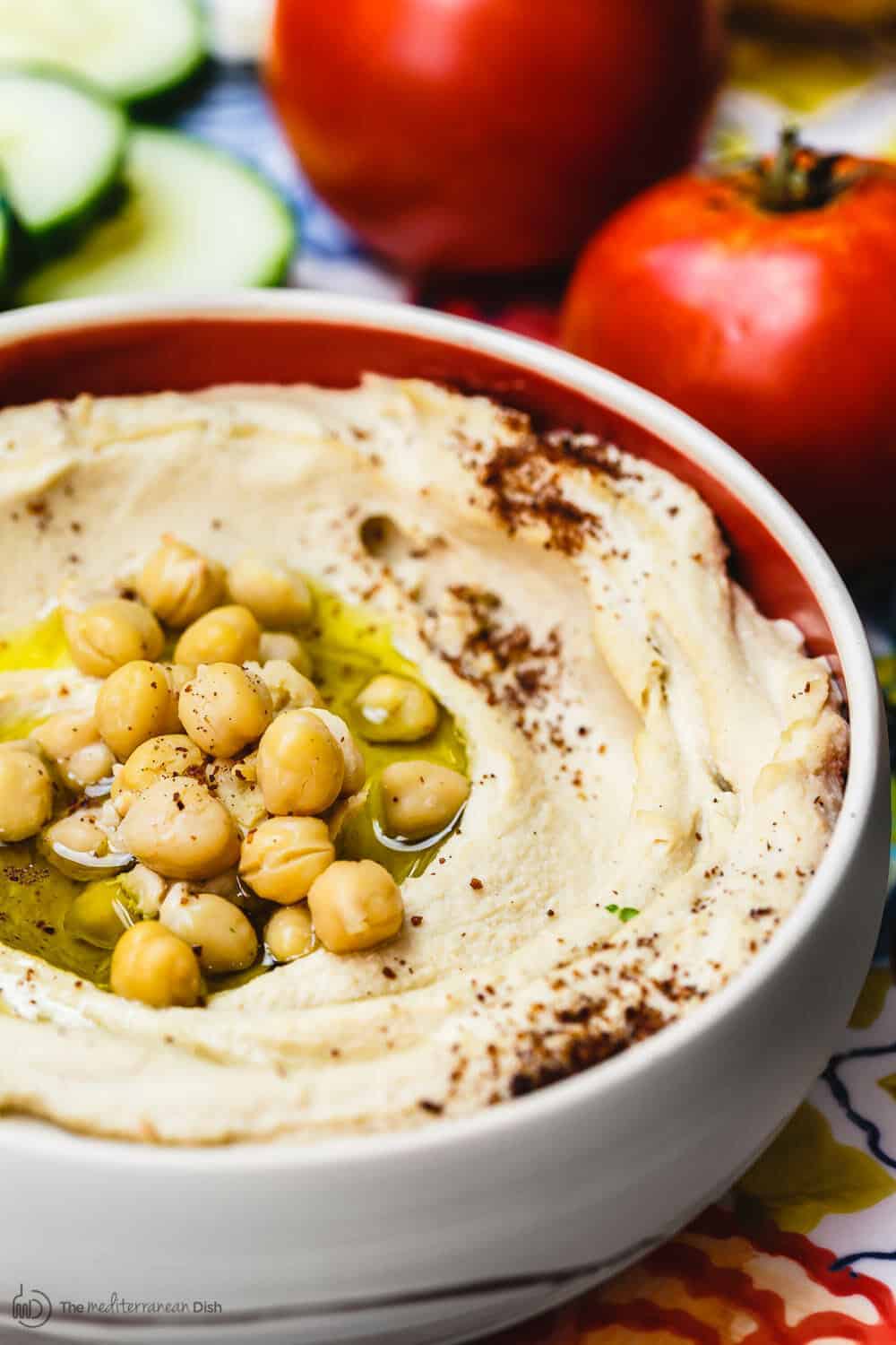 Hummus and vegetables