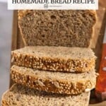 Pin image 2 for seeded whole wheat bread.