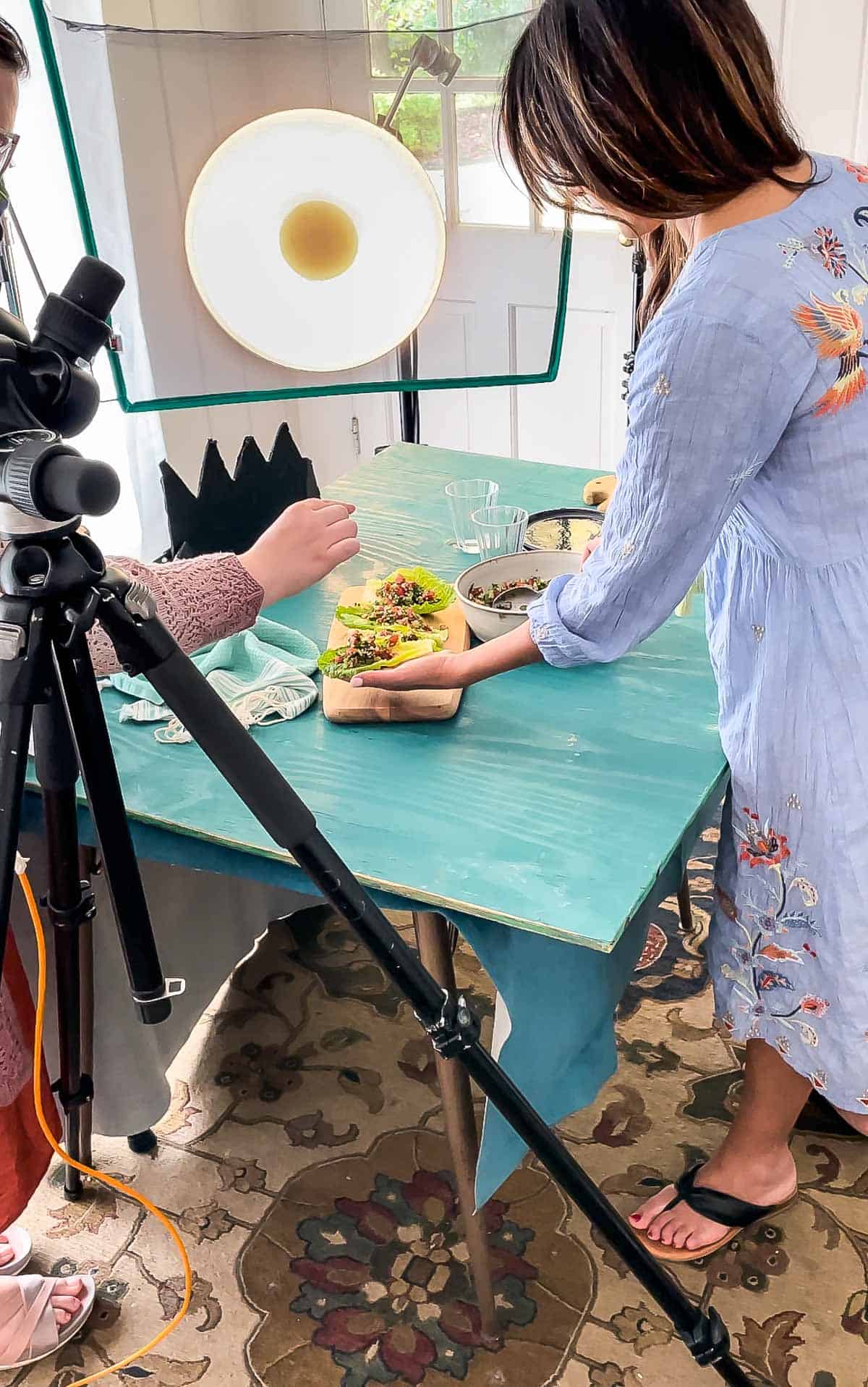 Suzy Karadsheh on location to photograph the cookbook