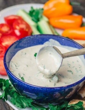 Tahini Sauce Recipe (How to Make Tahini) | The Mediterranean Dish. The best Middle Eastern tahini sauce recipe with garlic, lime juice, and fresh parsley. Easy recipe. A versatile sauce for sandwiches, salad, or as a dip with your meats and fish. See it on TheMediterraneanDish.com